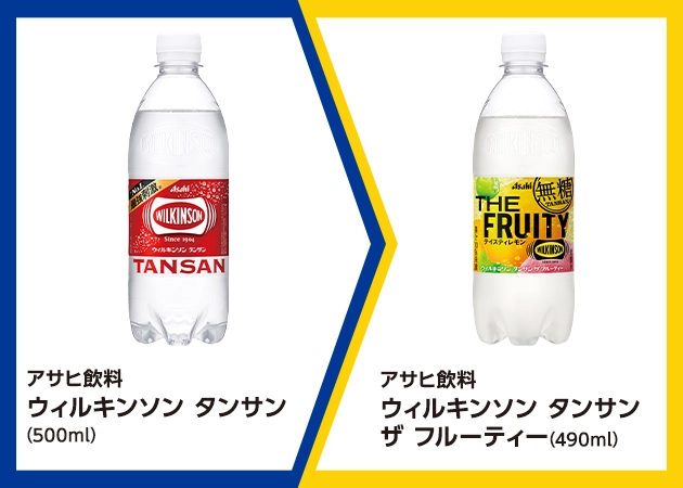 アサヒ飲料 ウィルキンソン タンサン(500ml)を1本購入で、アサヒ飲料 ウィルキンソン タンサン ザ フルーティー(500ml)無料引換券(1本)プレゼント！