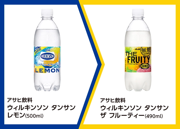 アサヒ飲料 ウィルキンソン タンサン レモン(500ml)を1本購入で、アサヒ飲料 ウィルキンソン タンサン ザ フルーティー(500ml)無料引換券(1本)プレゼント！