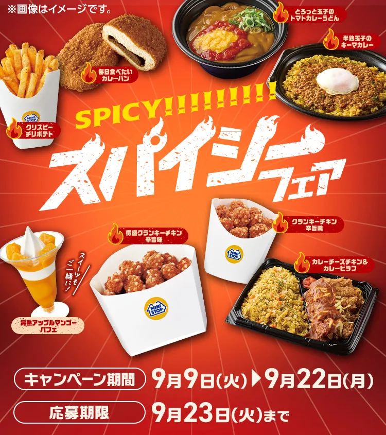 スパイシーフェア キャンペーン期間 9/9(火)～9/22(月) 応募期限 9/23(火)まで