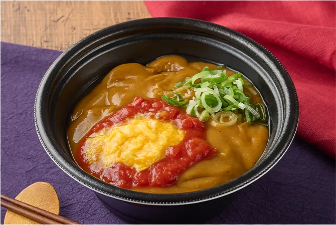 とろっと玉子のトマトカレーうどんの画像