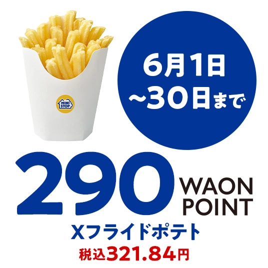 6月1日～30日まで 290WAONPOINT Xフライドポテト
