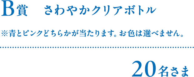 B賞 さわやかクリアボトル 20名さま