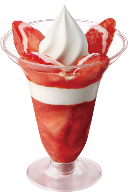 紅ほっぺいちごのパフェの画像