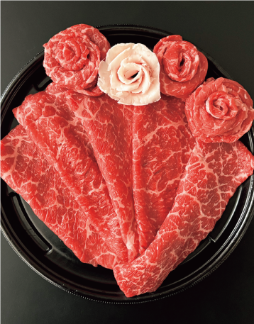 蔵王牛 花のすき焼き（花の牛脂付）