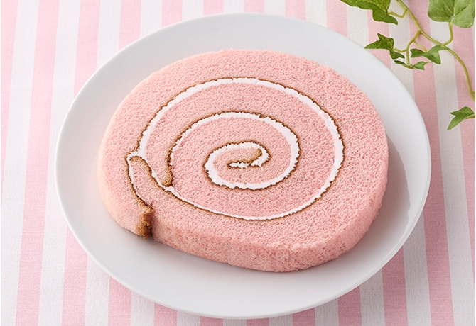 しっとりいちごロールケーキの画像