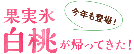 シリーズ第三弾！果実氷白桃新登場！