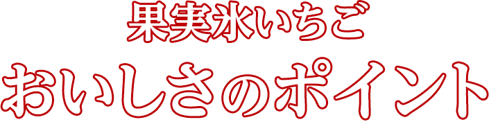 果実氷いちご　おいしさのポイント