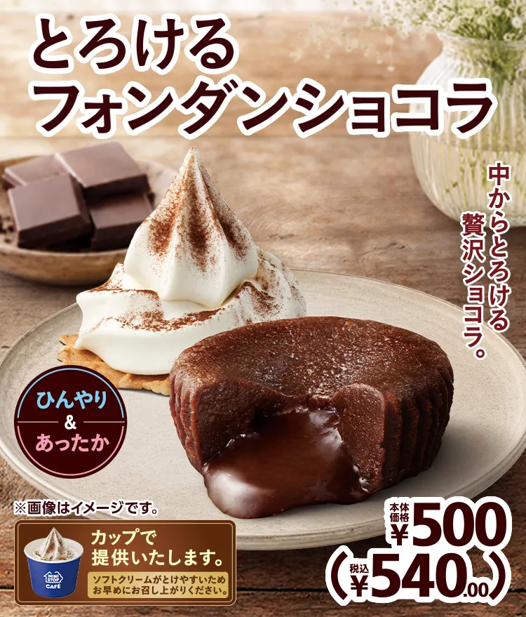 とろけるフォンダンショコラ 本体価格500円 税込540.00円