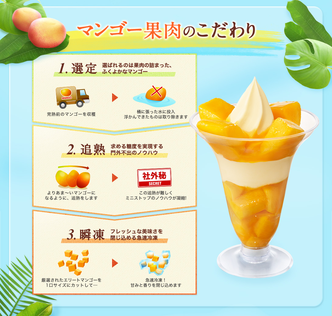 マンゴー果肉のこだわり