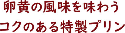 卵黄の風味を味わうコクのある特製プリン