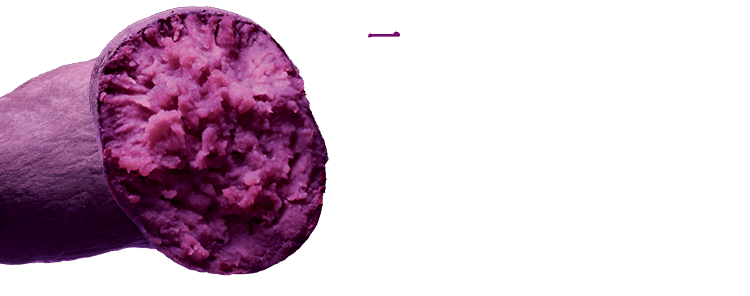一、石垣島産紅芋　沖縄県の名産品である紅芋の中でも、石垣島産の「沖夢紫(おきゆめむらさき)」を100%使用しました。