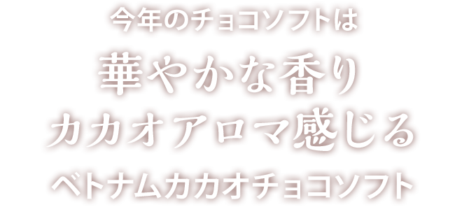 今年のチョコソフトは華やかな香り カカオアロマ感じるベトナムカカオチョコソフト