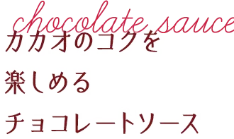 カカオのコクを楽しめるチョコレートソース