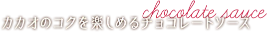 カカオのコクを楽しめるチョコレートソース
