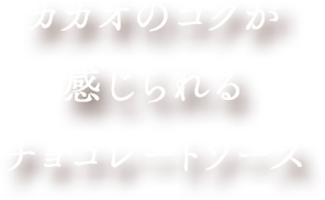 カカオのコクが感じられるチョコレートソース