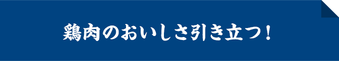 鶏肉のおいしさ引き立つ！